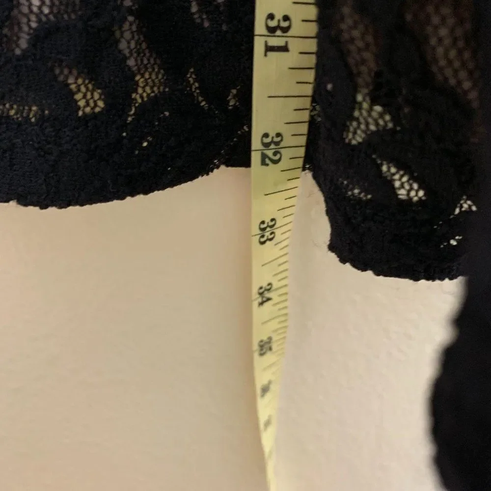 1. State Short Sleeve Lace Romper Black - Picture 10 of 11